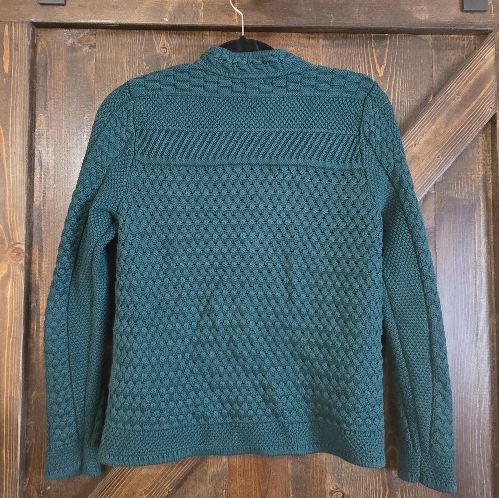 L.L. Bean Stitchworks Teal Cable Knit Sweater - Picture 2 of 4